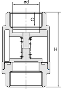 H12W螺纹立式止回阀(图1)