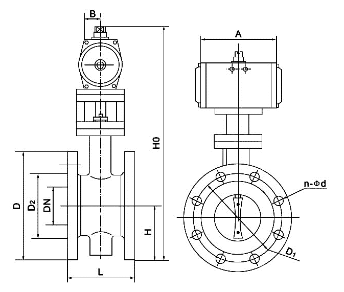 D641X气动衬胶法兰蝶阀(图1)