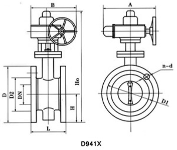 D941X电动衬胶法兰蝶阀(图1)