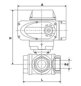 Q915F电动螺纹三通球阀(图2)